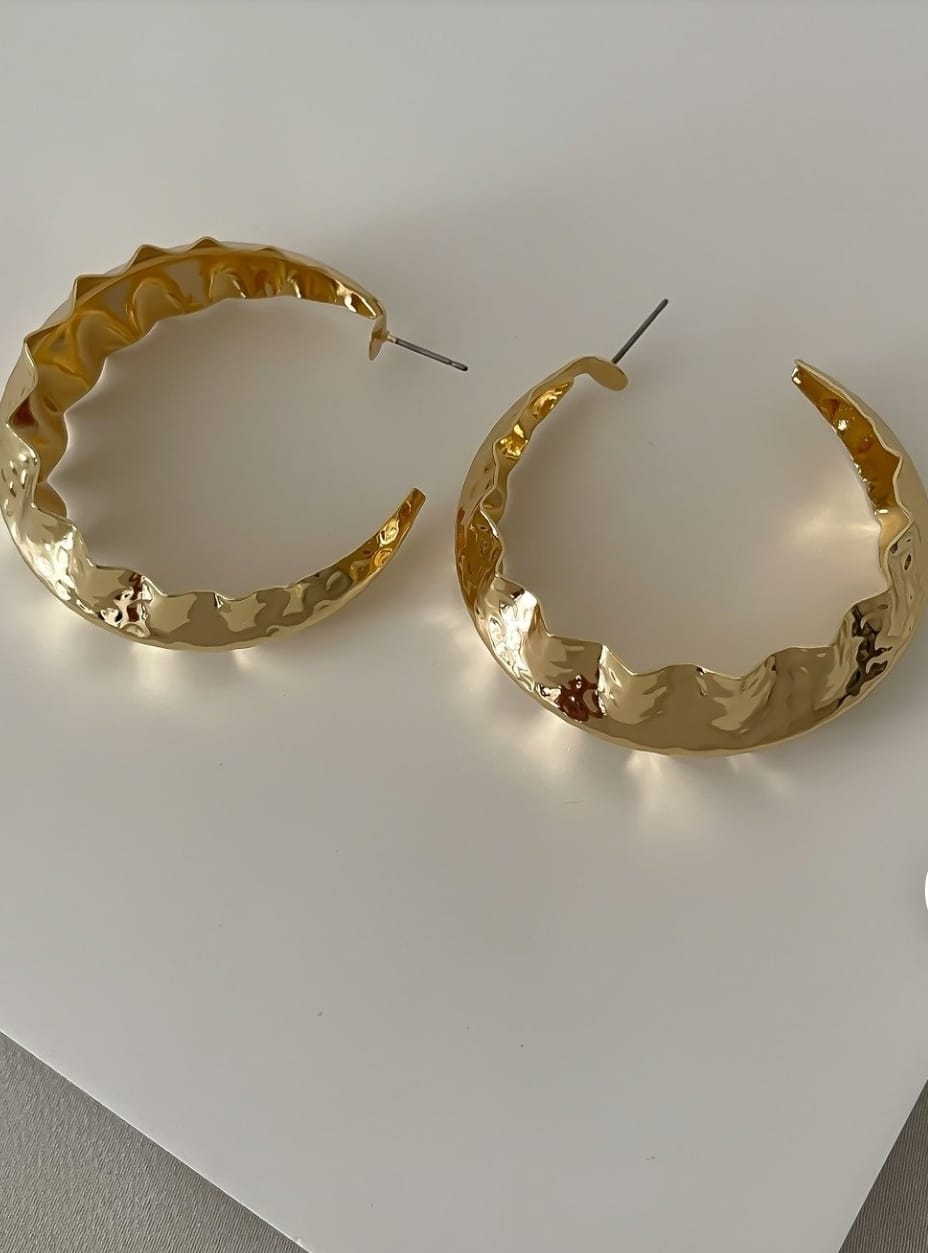 Gold büyük boy halka küpe
