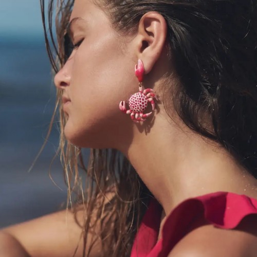 Yeni sezon ZA  pembe renkli küpe 