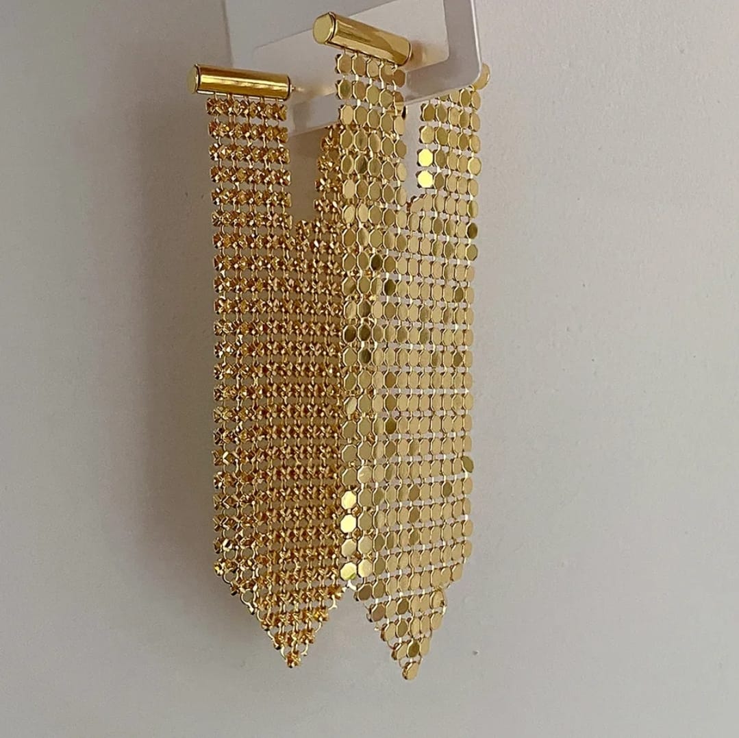 Tasarım Gold büyük boy küpe