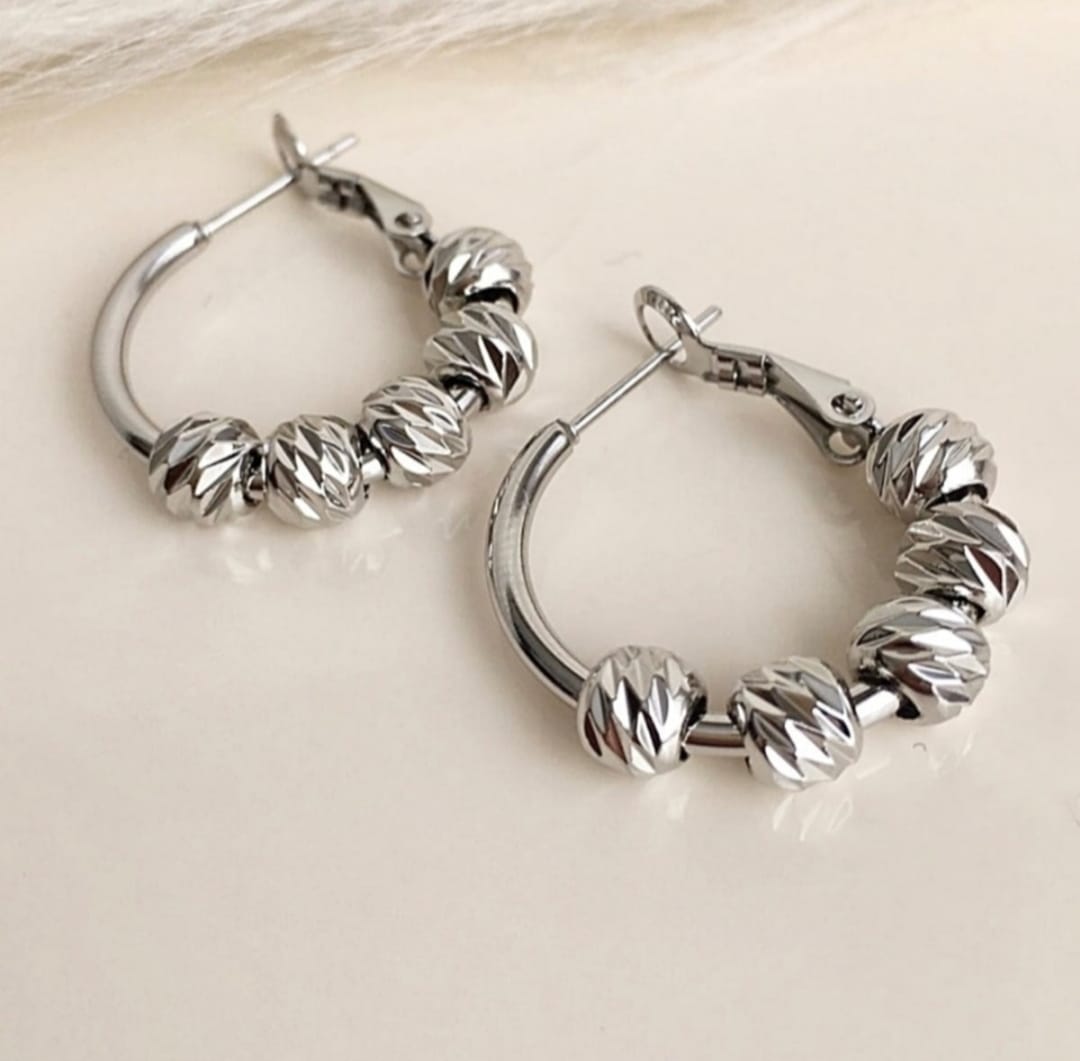 Silver çelik kararmaz 3cm halka küpe