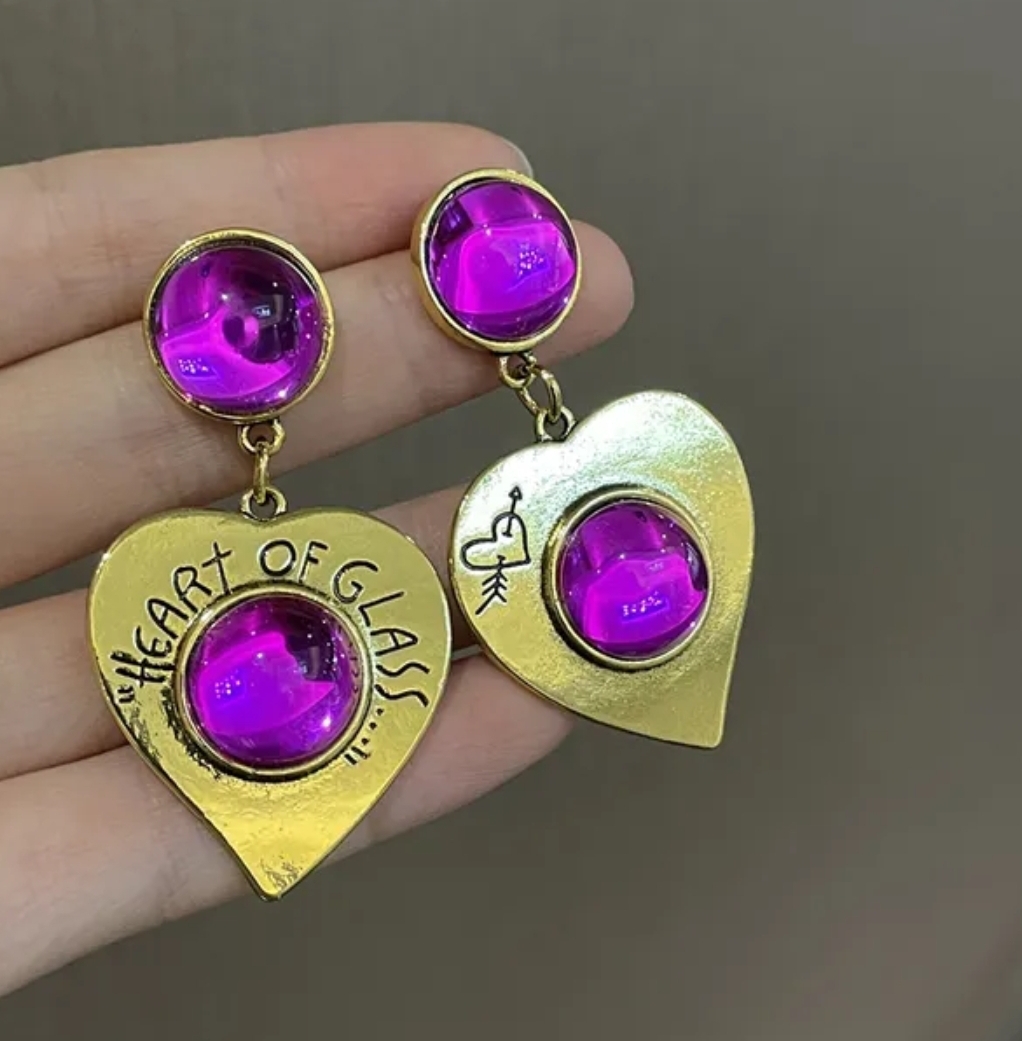 Tasarım yeni sezon gold fuşya pembe  küpe