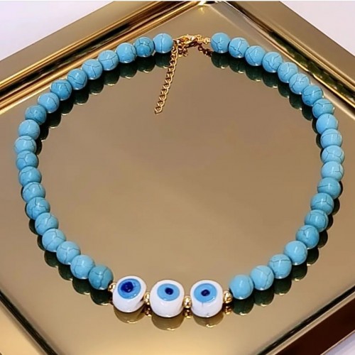 Mavi nazar boncuklu kolye